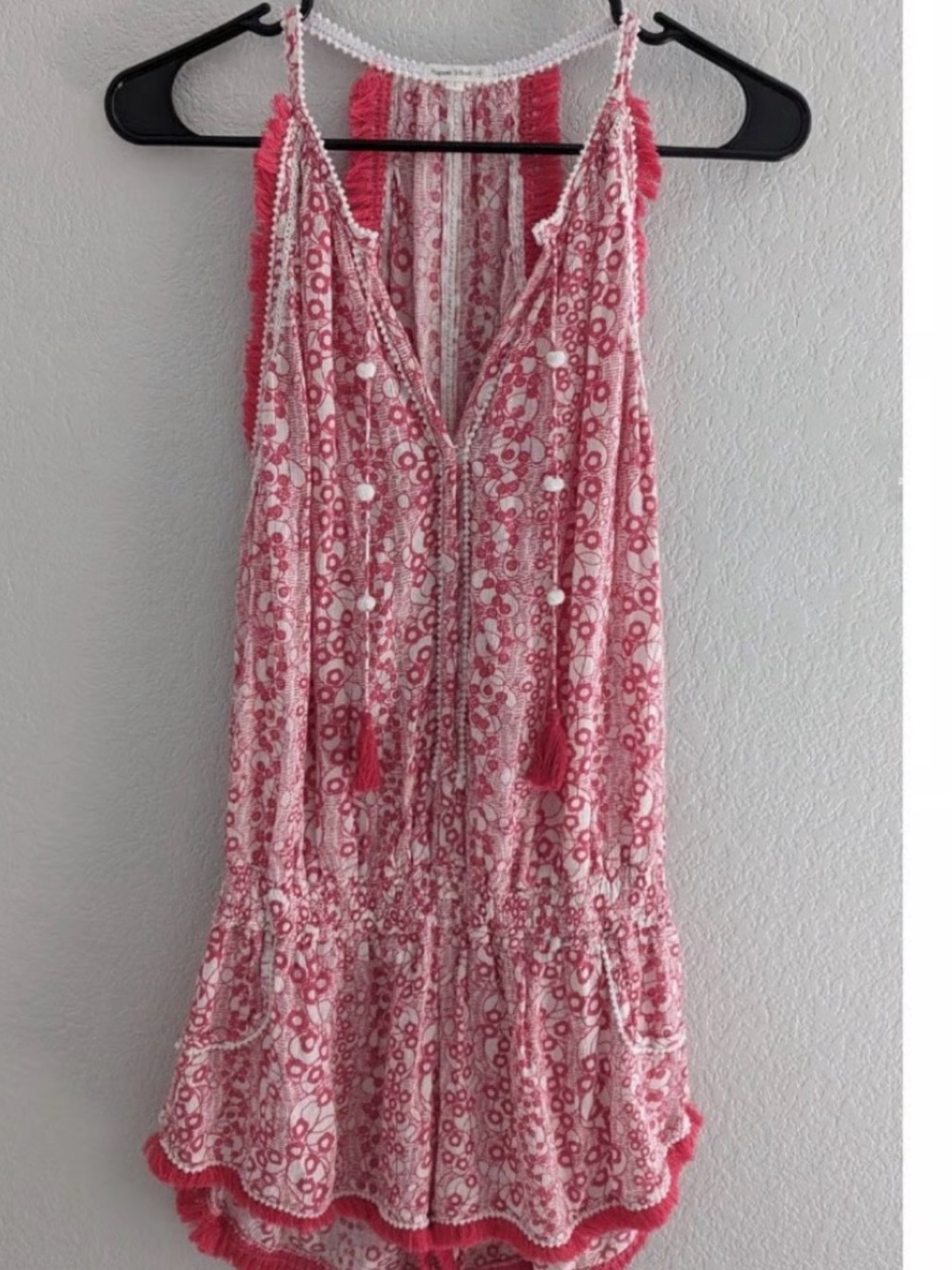 Poupette St. Barth Pink and White Printed Swim Coverup